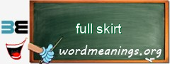 WordMeaning blackboard for full skirt